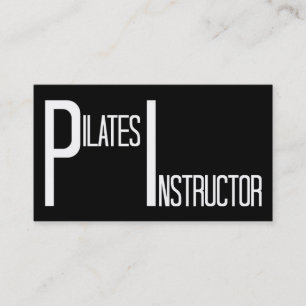 Pilates Instructor Black and White Business Card