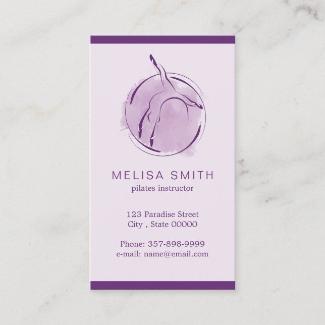 Pilates instructor business card (Front)