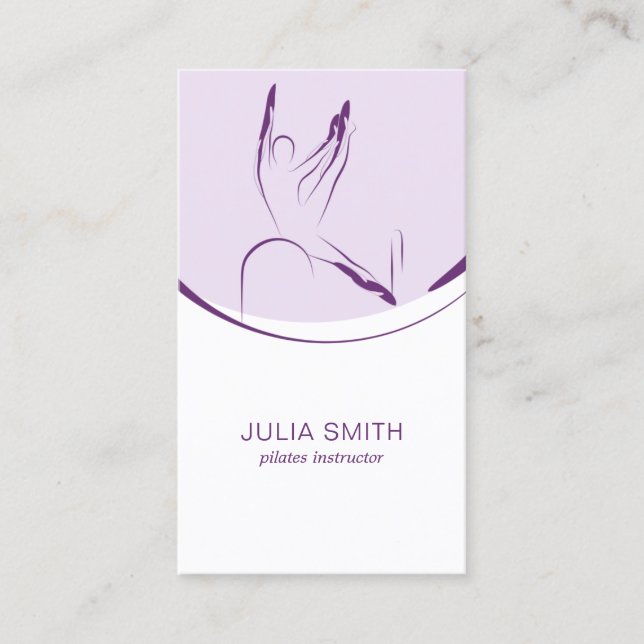 Pilates instructor card with two pilates poses (Front)