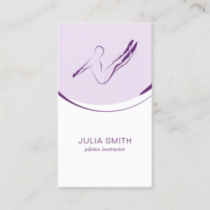 Pilates instructor card with two pilates poses