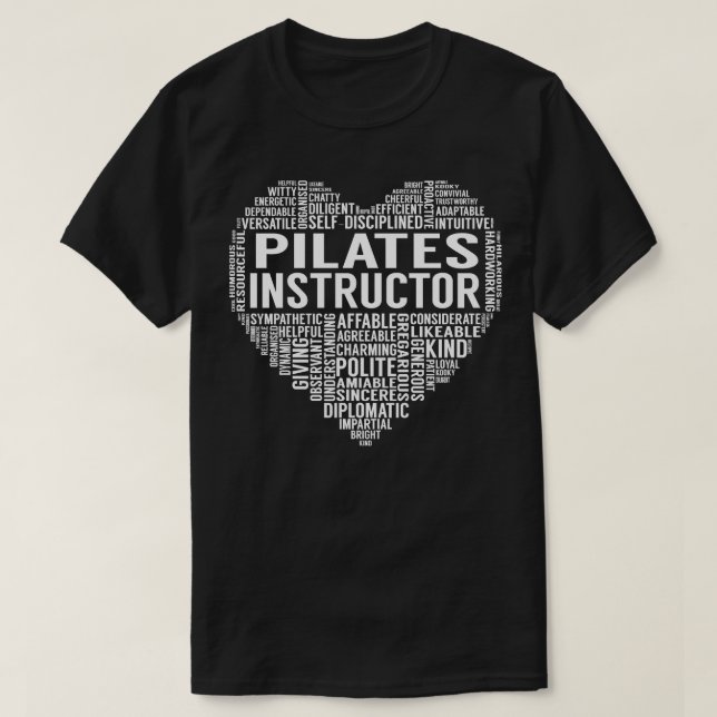 Pilates Instructor Heart T-Shirt (Design Front)