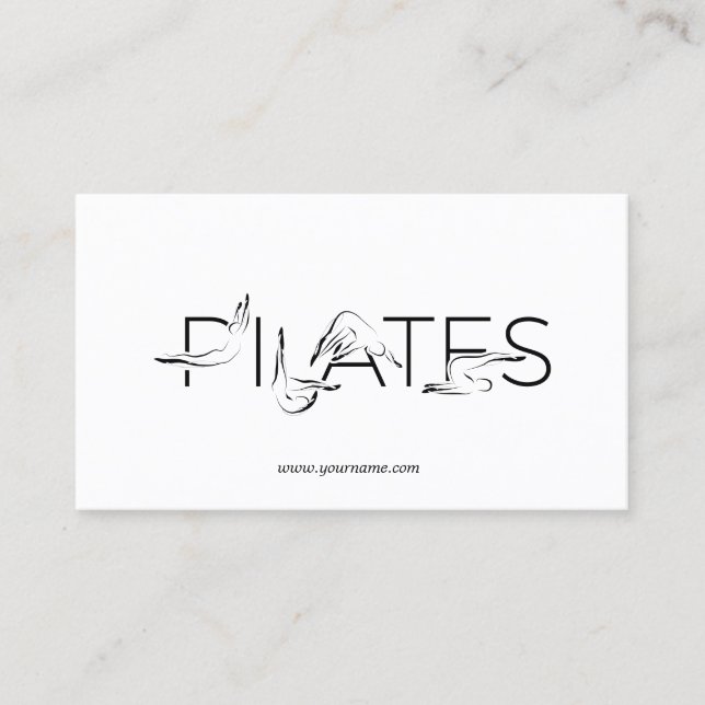 Pilates Instructor Pilates Letters Business Card (Front)