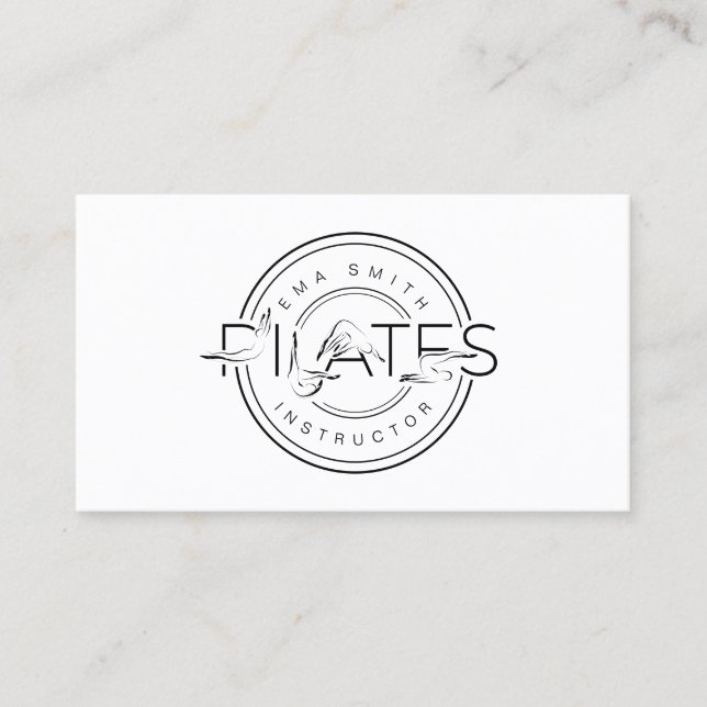 Pilates Instructor Pilates Letters Business Card (Front)