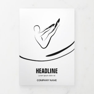 Pilates Instructor Pilates Pose Abstract Pilates Tri-Fold Card