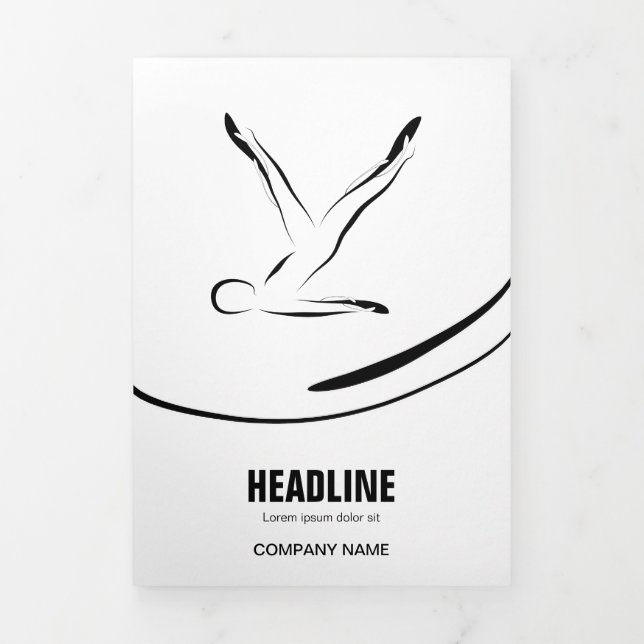 Pilates Instructor Pilates Pose Abstract Pilates Tri-Fold Card (Cover)