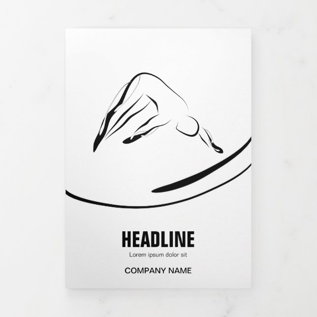 Pilates Instructor Pilates Pose Abstract Pilates Tri-Fold Card (Cover)