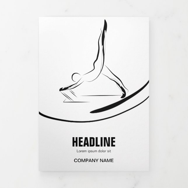 Pilates Instructor Pilates Pose Abstract Pilates Tri-Fold Card (Cover)