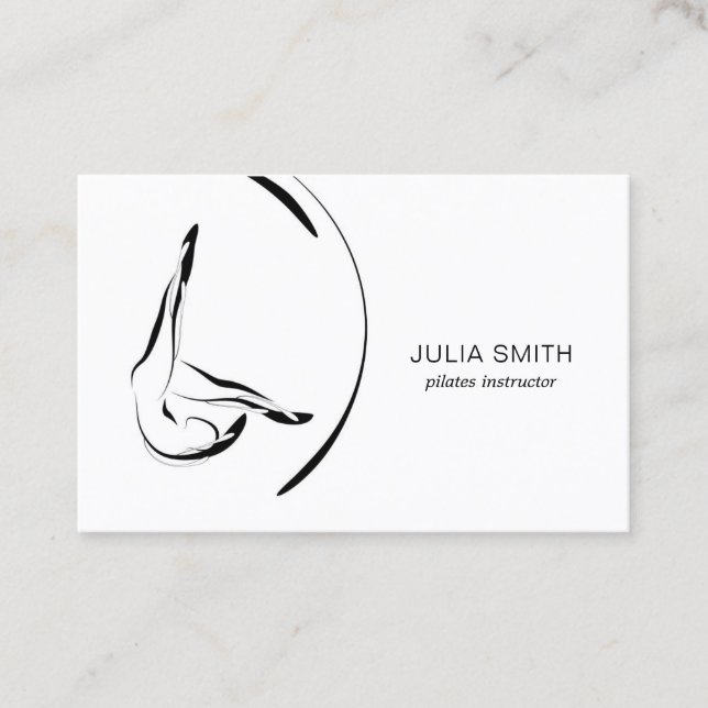Pilates Instructor Pilates Poses Two Sided Business Card (Front)