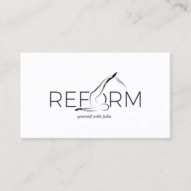 Pilates Instructor Pilates Reform Business Card (Front)