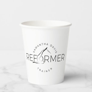 Pilates Instructor Pilates Reform word Paper Cups