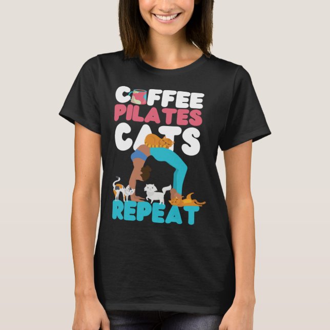 Pilates Instructor Teacher Coffee Dog Coffee Pilat T-Shirt (Front)