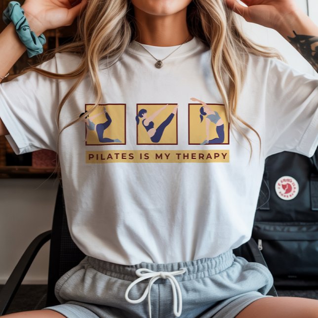 Pilates is My Therapy Quote Wellness Fitness Shirt (Pilates is My Therapy Quote Tshirt)