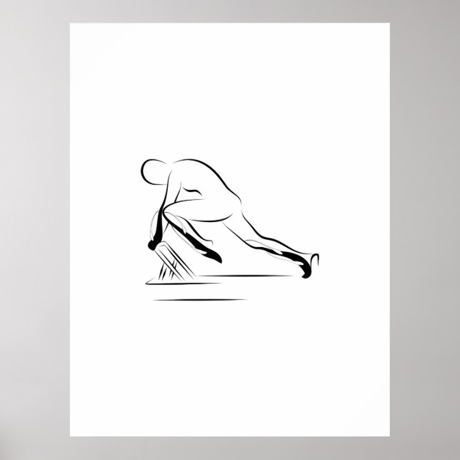 Pilates - knee stretch on the reformer poster (Front)