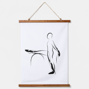 Pilates Leg Stretches Pose - Ladder Barrel Hanging Tapestry