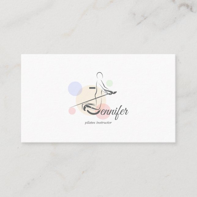 Pilates  Letter J Pose | Monogram Letter J Pilates Business Card (Front)