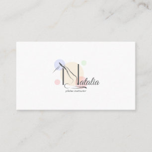 Pilates  Letter N Pose   Monogram Letter N Pilates Business Card