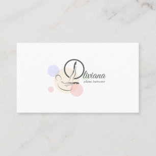 Pilates  Letter O Pose   Monogram Letter O Pilates Business Card