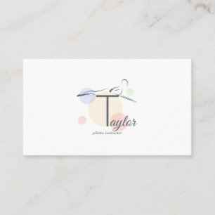 Pilates  Letter T Pose   Monogram Letter T Pilates Business Card
