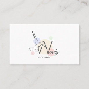 Pilates Letter W Pose Monogram Letter W Pilates Business Card