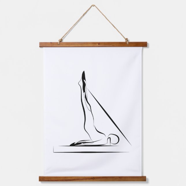 Pilates Long Spine Massage Pose - Reformer Hanging Tapestry (Front)
