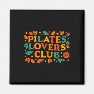 Pilates Lovers Club Retro Decorative Doodles Pilat Magnet