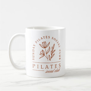 Pilates lovers club sunday floral boho aesthetic coffee mug