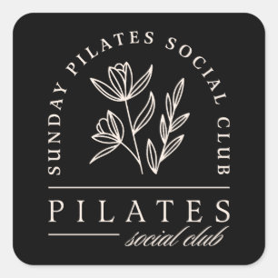 Pilates lovers sunday social club square sticker