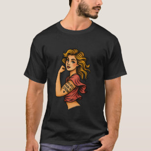 Pilates Made Me Strong Girl Power Retro Art RosieR T-Shirt