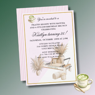 *Pilates & Matcha (any age) 25th Birthday Event Invitation