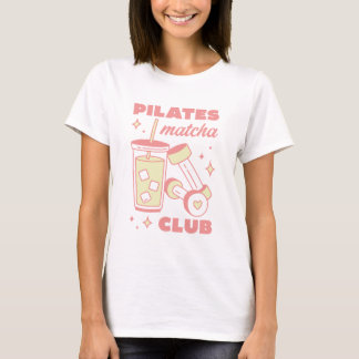 Pilates matcha club pink aesthetic wellness T-Shirt