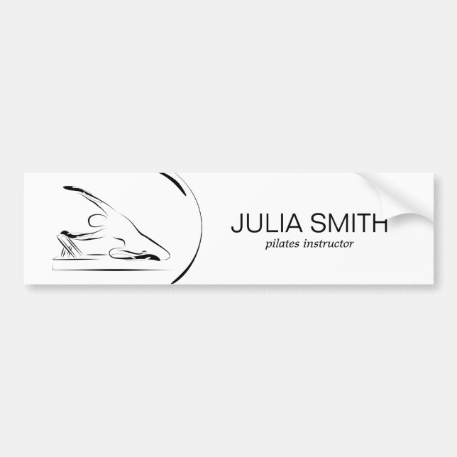 Pilates Mermaid on the reformer Bumper Sticker (Front)