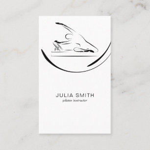 Pilates mermaid pose on the reformer business card