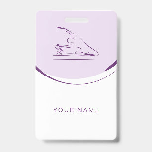 Pilates mermaid pose on the reformer Colour ID Badge
