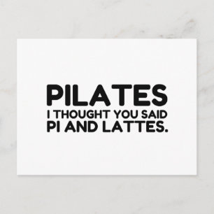 PILATES PI AND LATTES POSTCARD