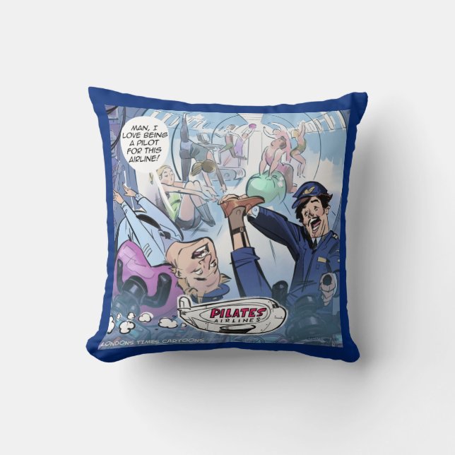 Pilates Pilots Funny Rick London Pillow (Front)