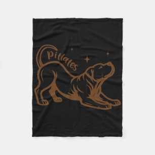 Pilates Pitbull Dog Lover Stretching Workout Fitne Fleece Blanket
