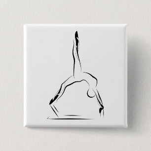 Pilates pose 15 cm square badge
