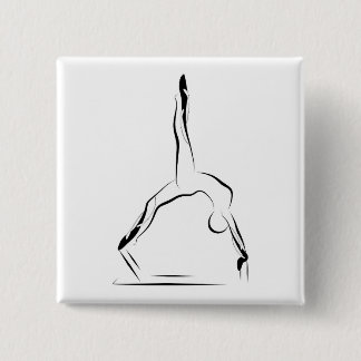 Pilates pose 15 cm square badge
