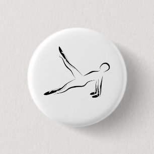 Pilates pose 3 cm round badge