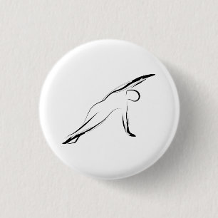 Pilates pose 3 cm round badge
