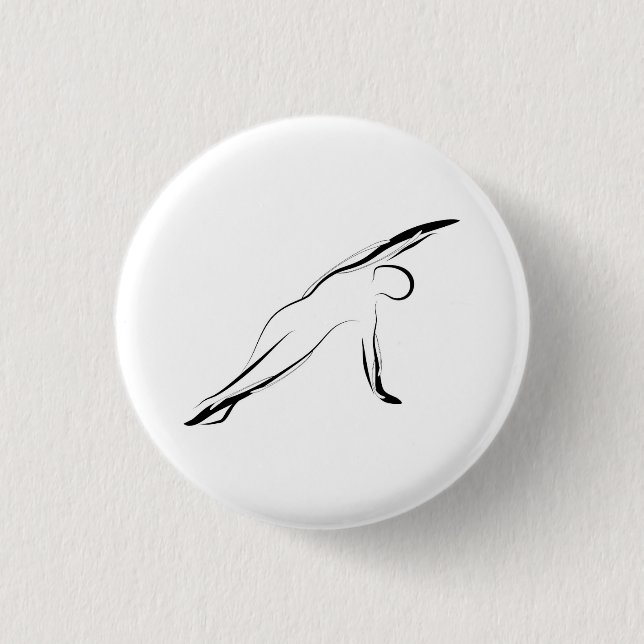 Pilates pose 3 cm round badge (Front)