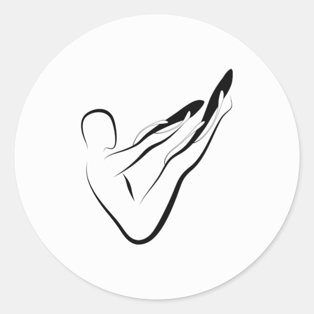 Pilates pose classic round sticker (Front)
