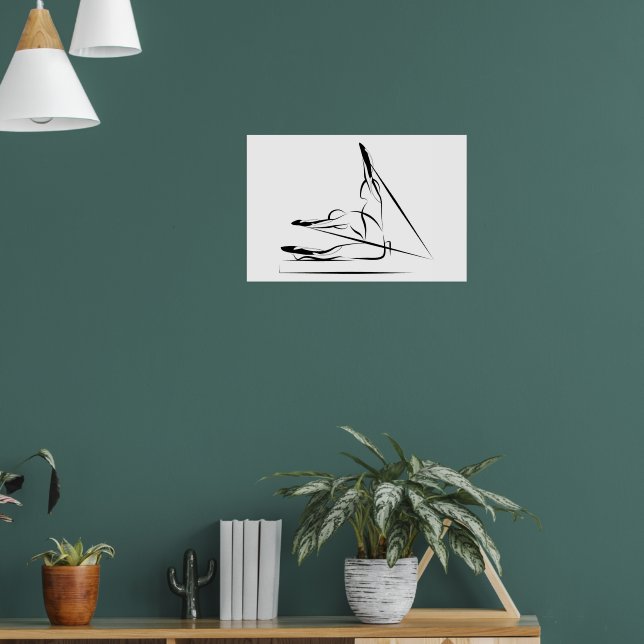 Pilates Pose Rowing on the Reformer Poster (Living Room 1)