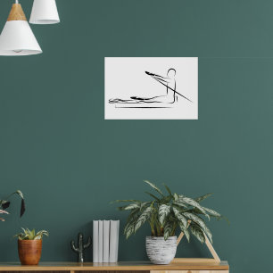 Pilates Pose Rowing on the Reformer Poster
