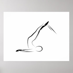 Pilates Pose  Short Spine on Reformer Poster
