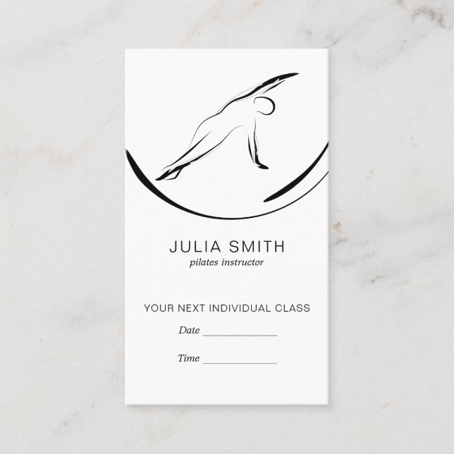 Pilates Pose Side Bend Appointment Card (Front)