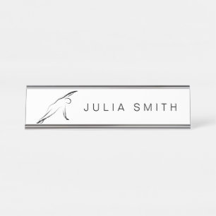 Pilates Pose Side Bend Desk Name Plate