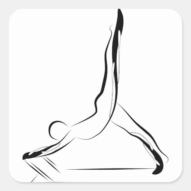 Pilates pose square sticker (Front)