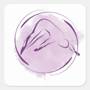 Pilates pose square sticker