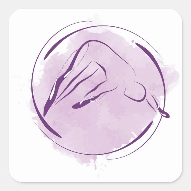 Pilates pose square sticker (Front)